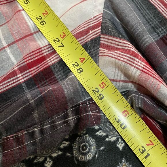 Levi's Red and Gray Plaid Pearl Snap Shirt XXXL UB-16 - Picture 7 of 9